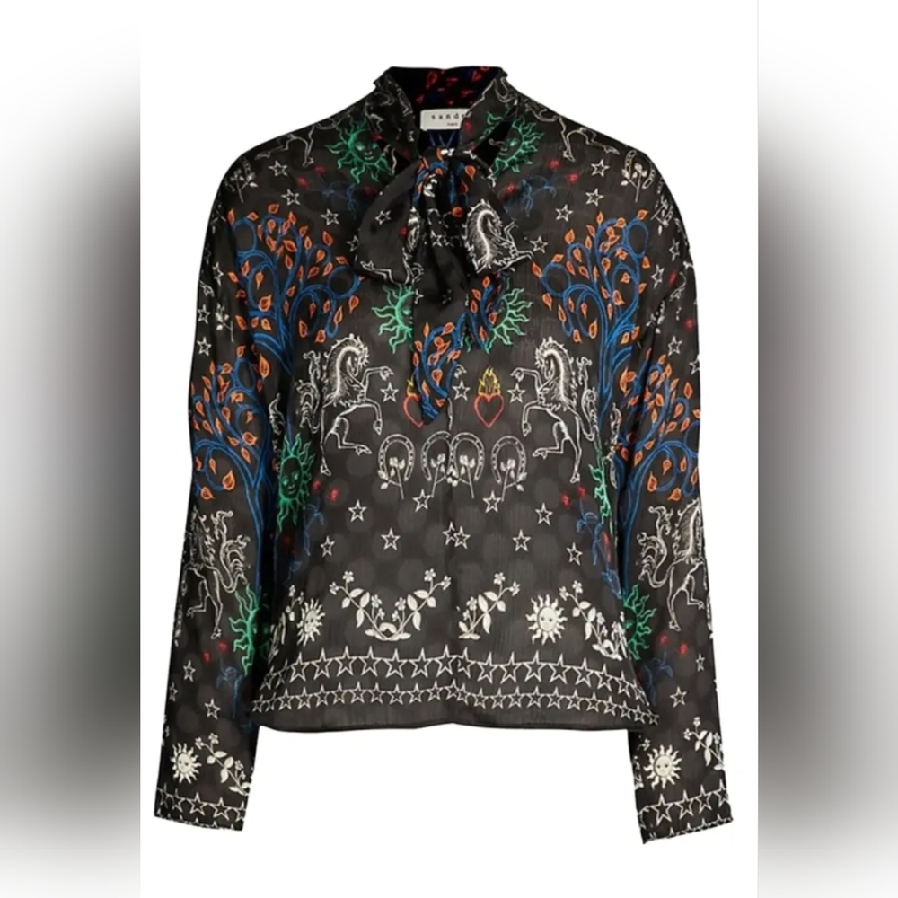 Sandro Paris Colchique Celestial Print Top